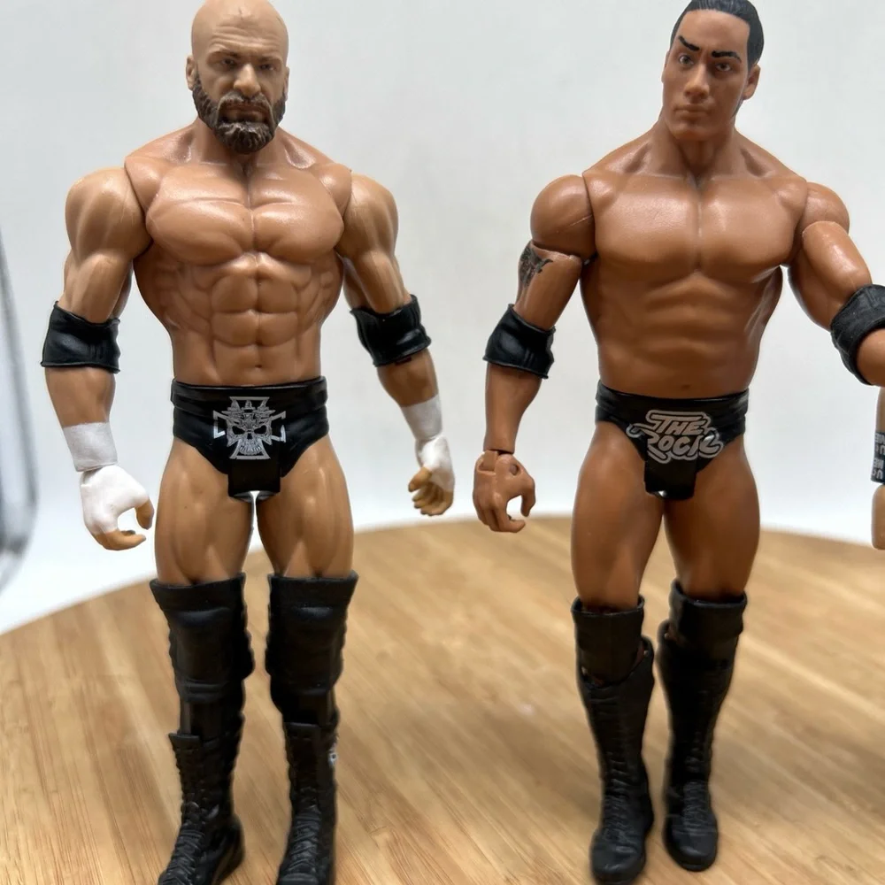 WWE John Cena The Rock Triple H‎ Wrestling Action Figures 7”.